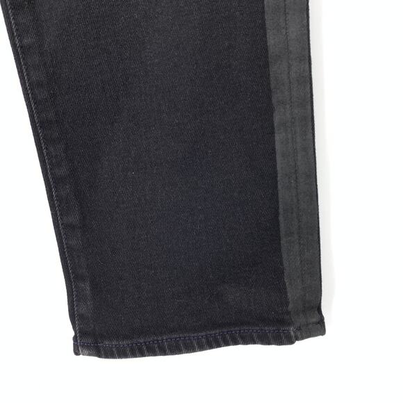 7 For All Mankind Adrien Jeans Mens Size 31 X 33 Black Washed Denim Side Stripe - Picture 5 of 7